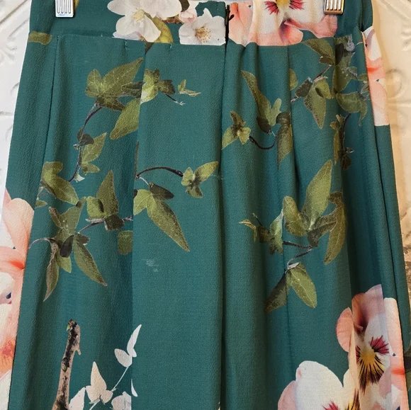 boohoo Chic Floral Wide-Leg Pants Size 4 Colorful Breezy Boho Core - Picture 8 of 12